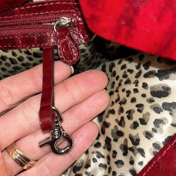 KATE♥️LANDRY LEATHER Tote Bag EXCELLENT Condition!⭐️Deep Maroon/Burgundy♥️ - Picture 7 of 13